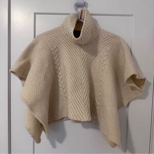 Glencroft Pure New Wool Cream Cable Hand Knit Poncho Cape Shawl O/S Women’s